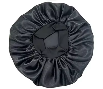 Bonnet en satin noir - taille unique