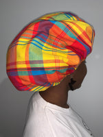 Charger l&#39;image dans la galerie, Bonnet madras en satin taille L
