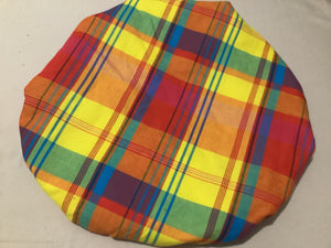 Bonnet madras en satin taille L